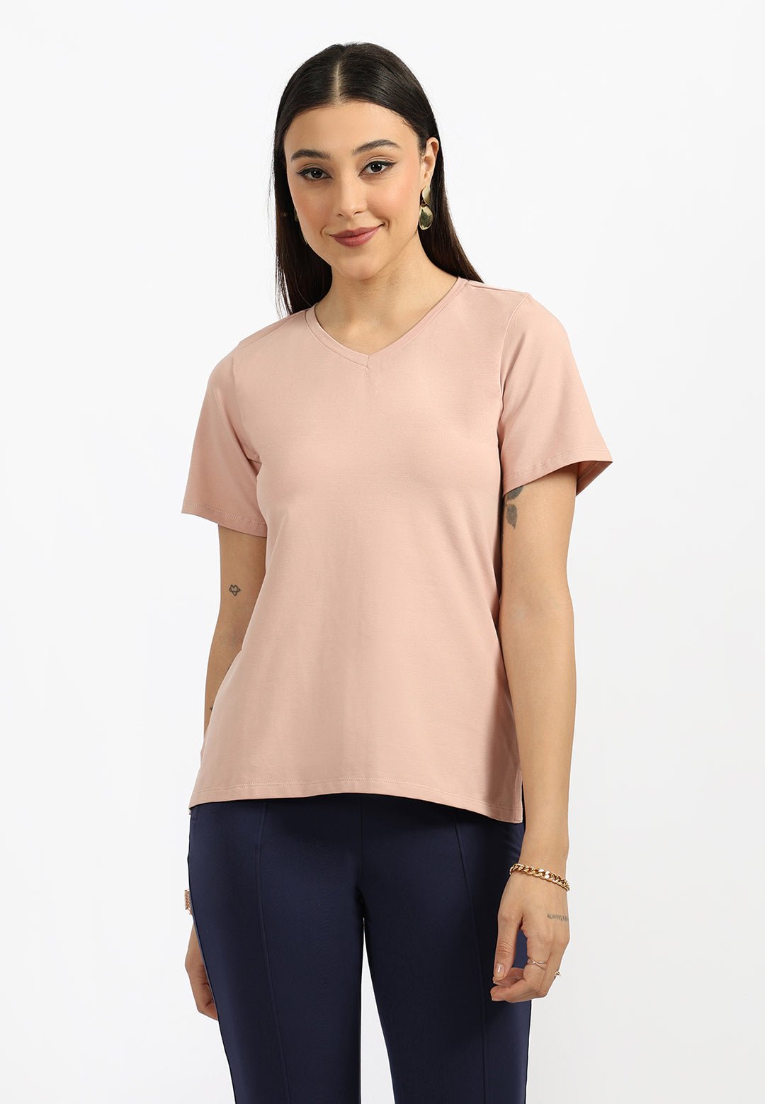 Last Tee - V Neck Half Sleeves - BlissClub