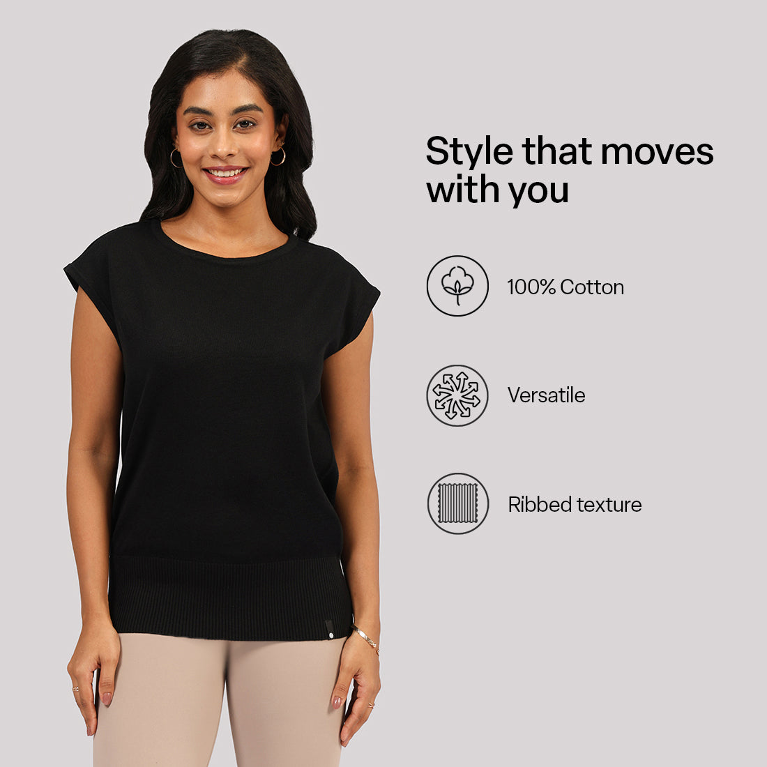 Move All Day Cap Sleeves Top
