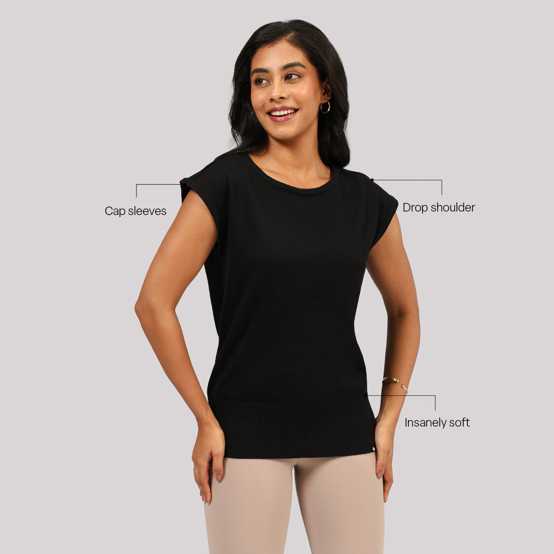 Move All Day Cap Sleeves Top