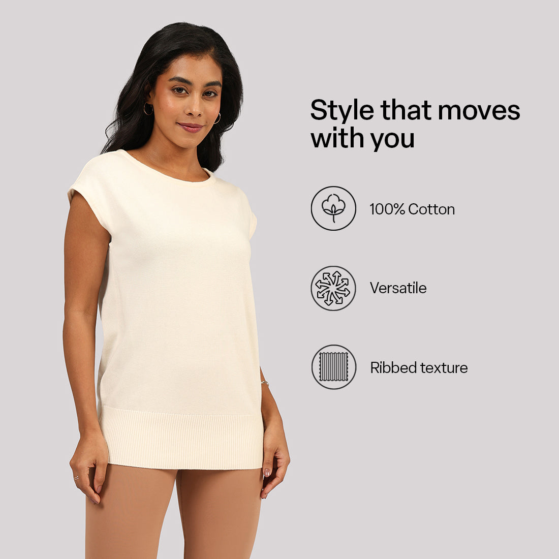 Move All Day Cap Sleeves Top