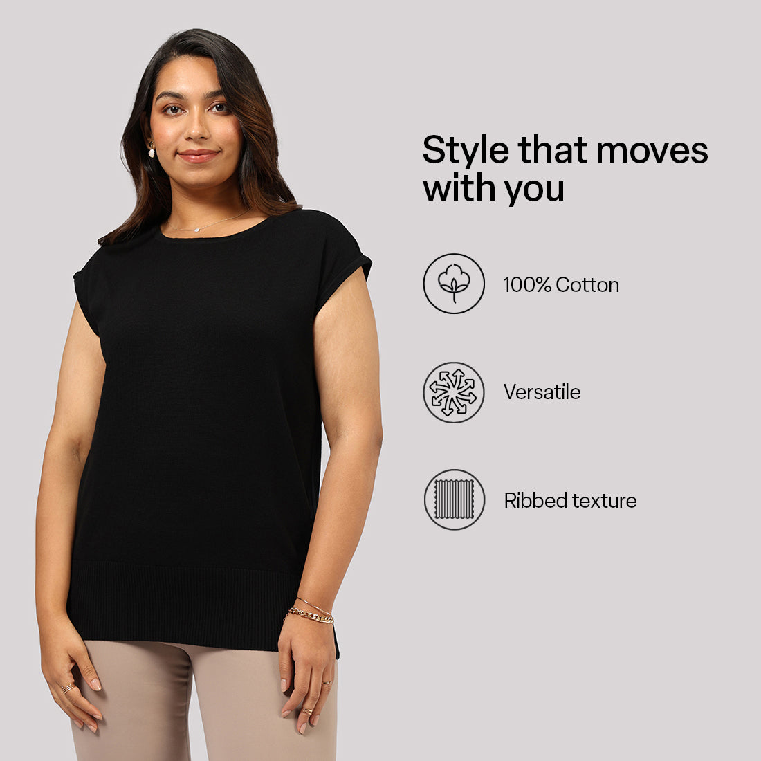 Move All Day Cap Sleeves Top