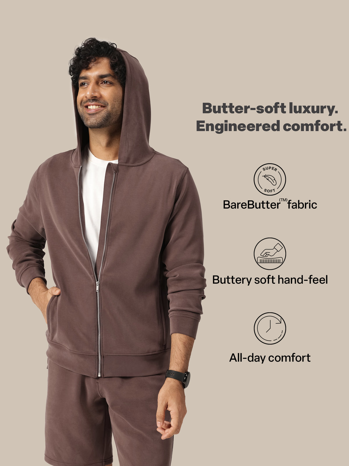 Bare Butter™ Zippered Hoodie