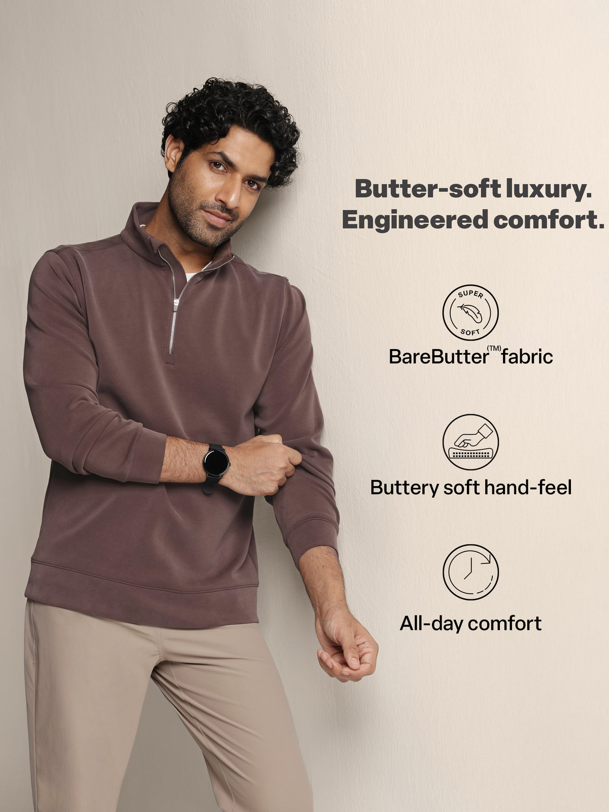 Bare Butter™ Quarter zip