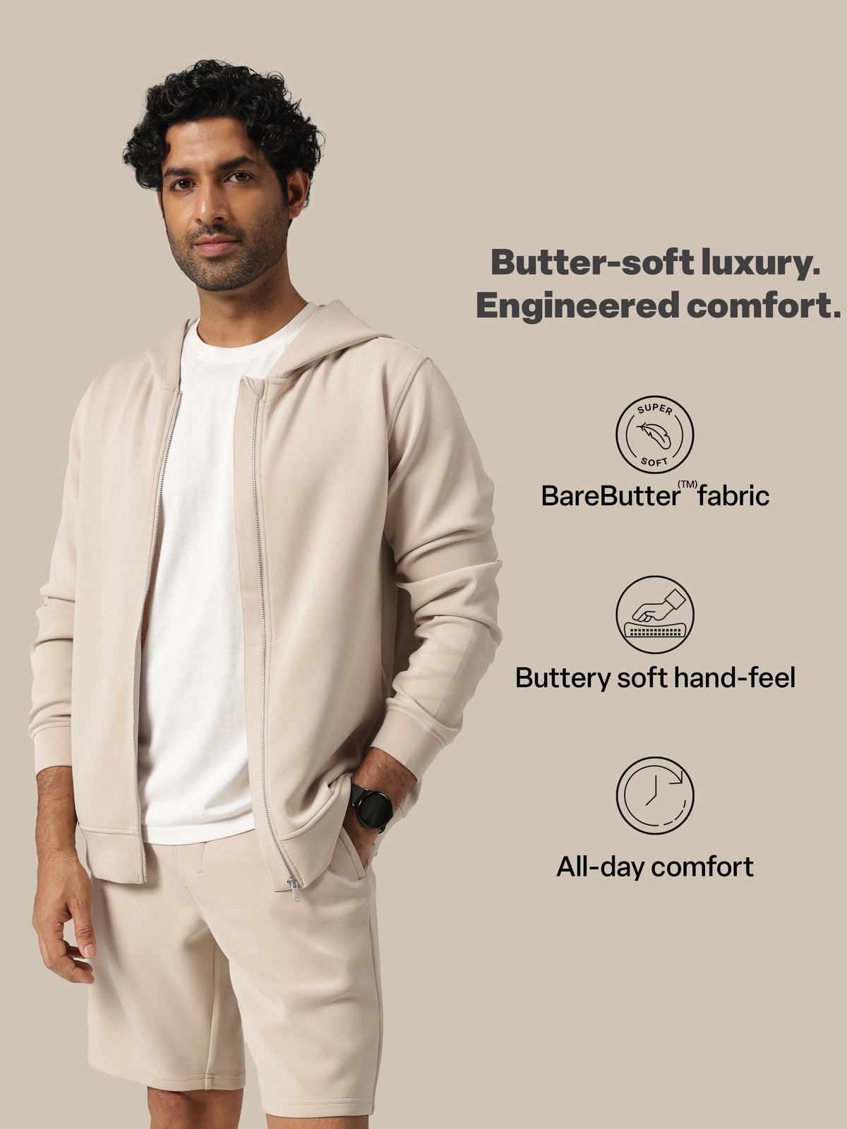 Bare Butter™ Zippered Hoodie