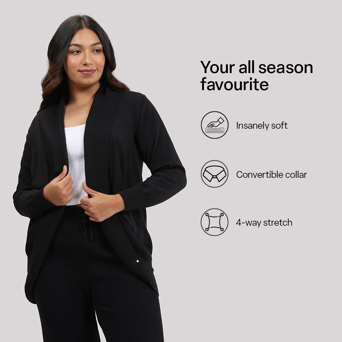 Move All Day Collared Shrug - BlissClub