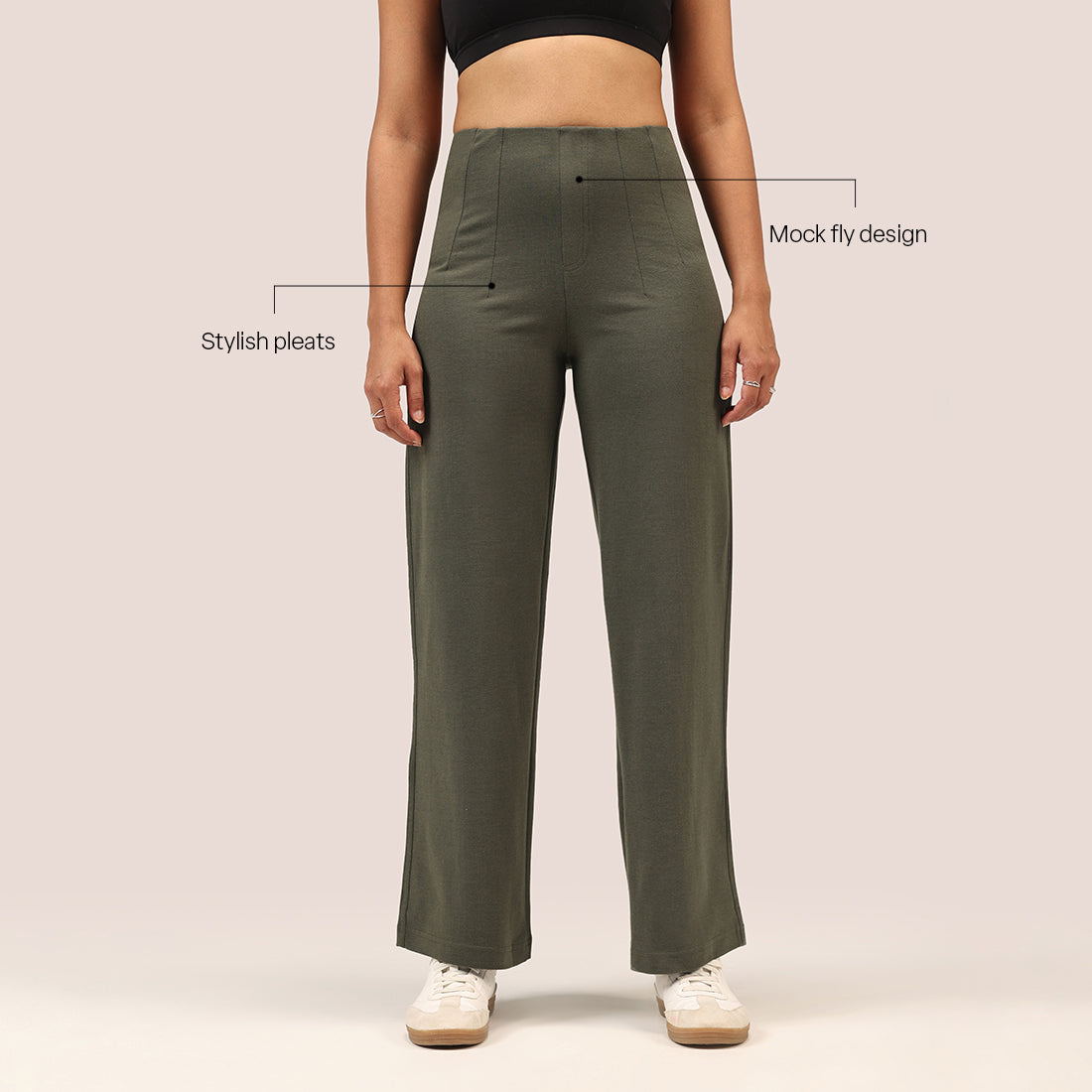 Work-To-Wine Twill Wide Dart Pants