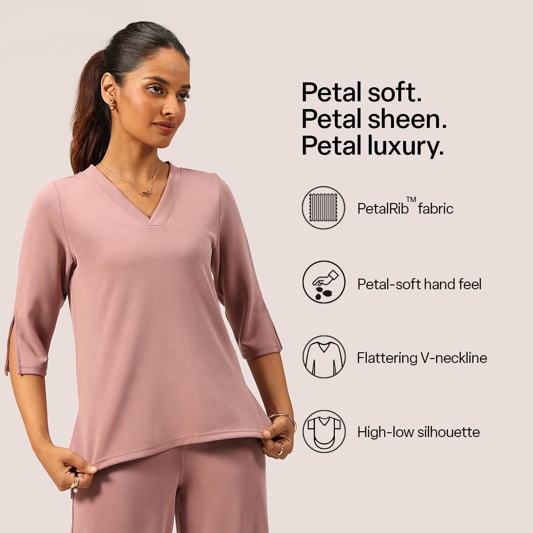 PetalRib™ Slit Sleeve Top