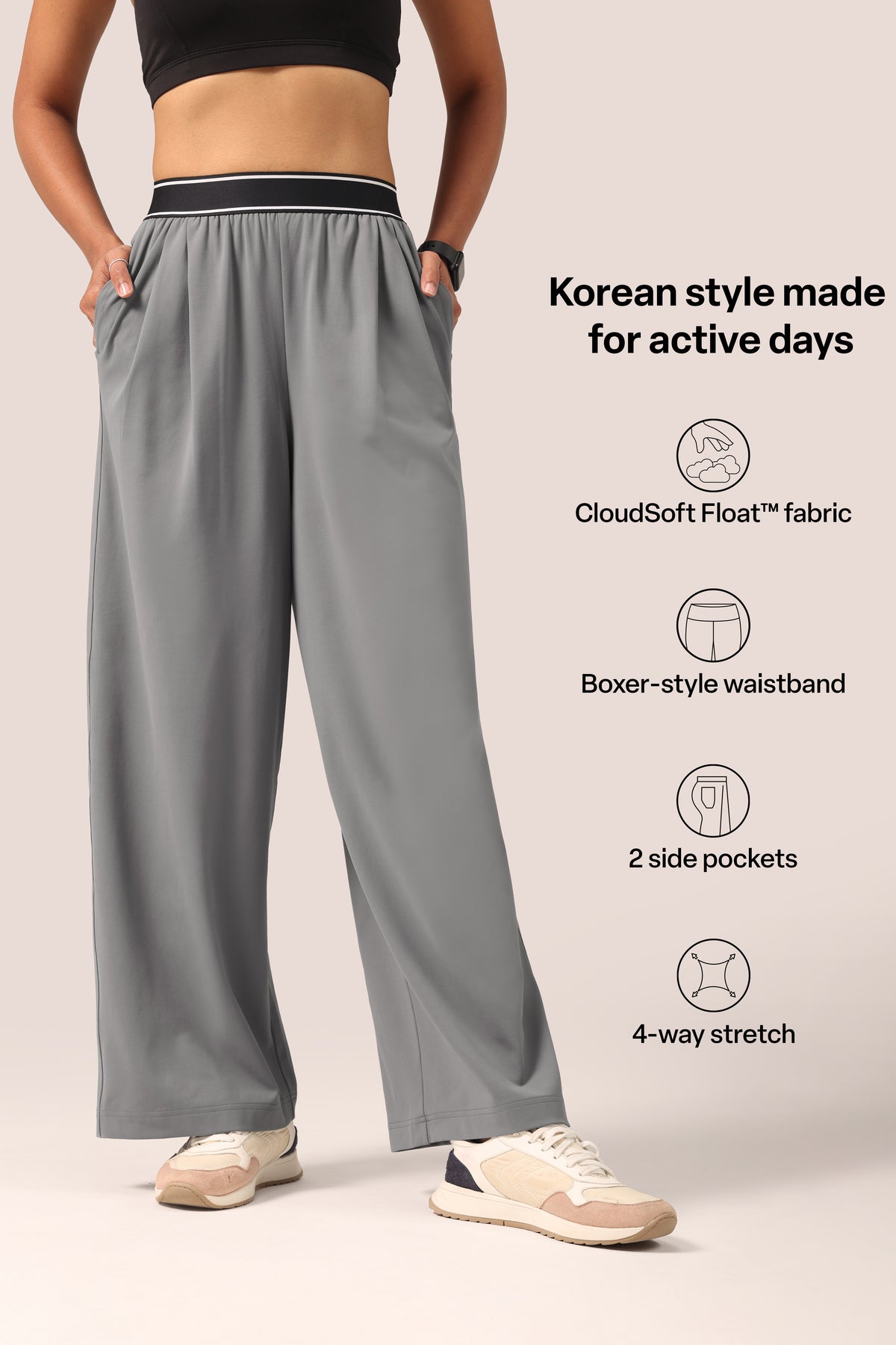 Cloud Korean Active Wide Pants