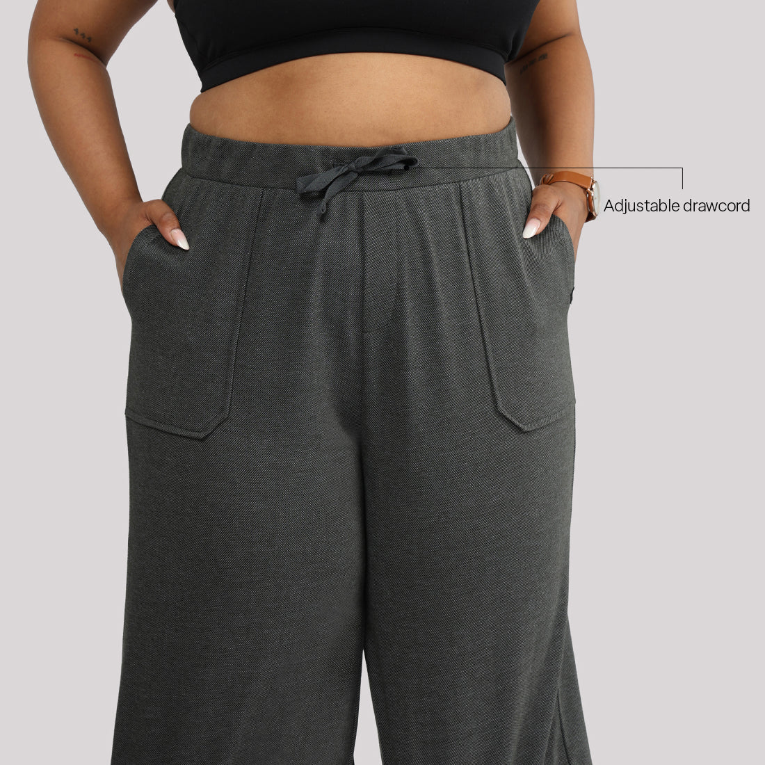 Work-To-Wine Twill Drawstring Pants - BlissClub