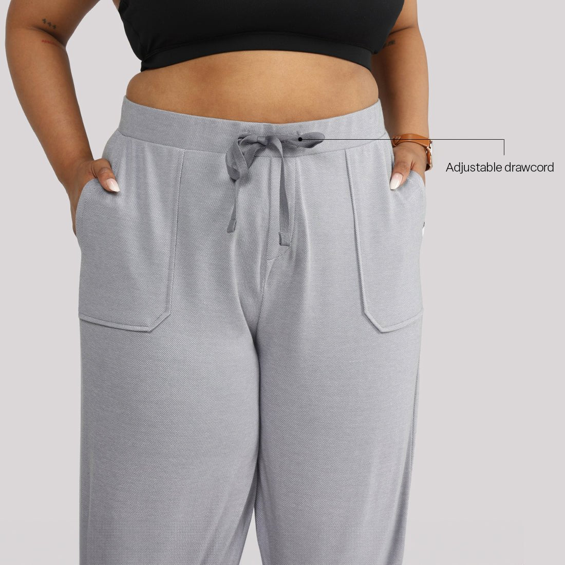 Work-To-Wine Twill Drawstring Pants - BlissClub