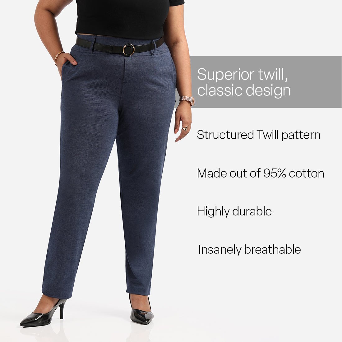 Work-To-Wine Twill Straight Pants - BlissClub