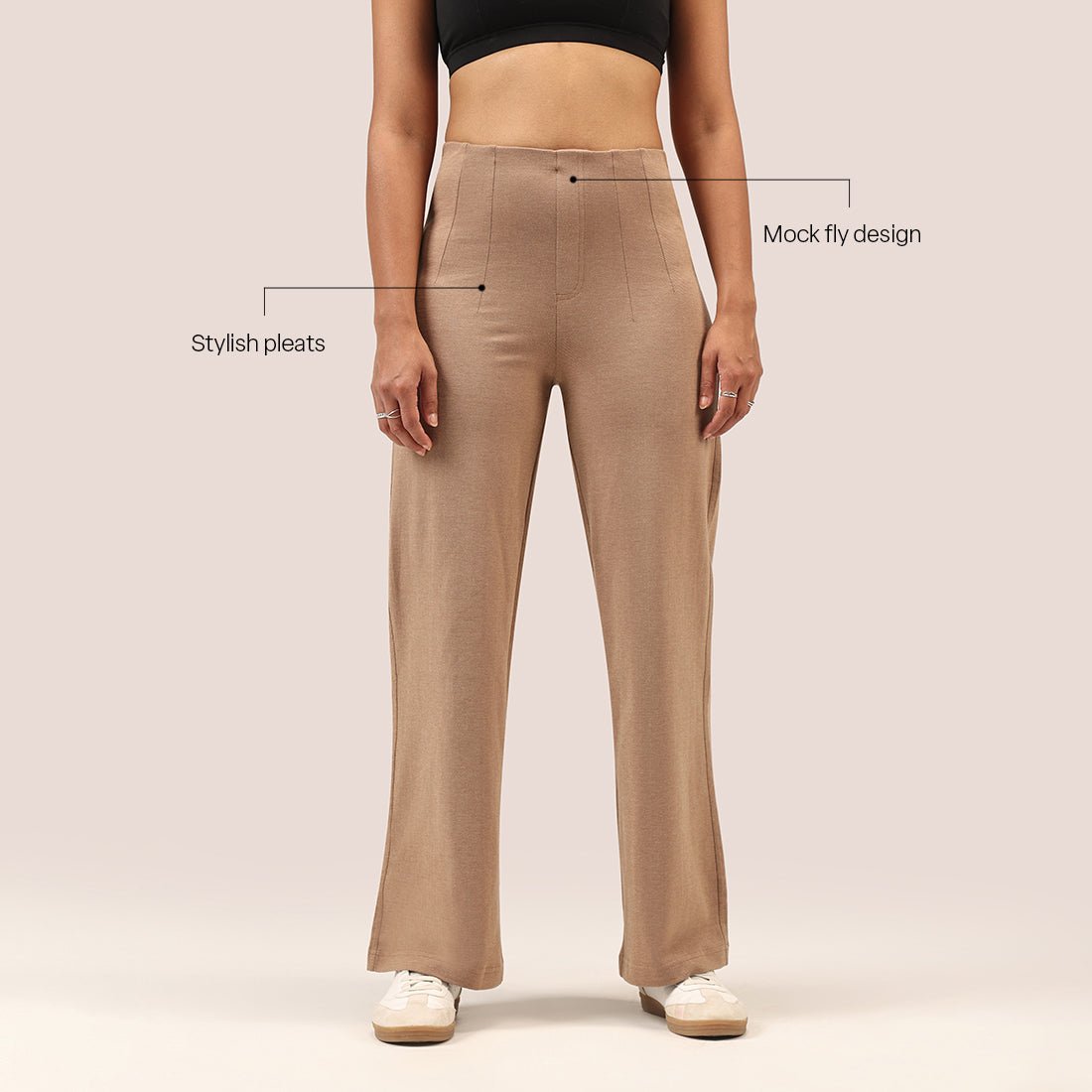 Work-To-Wine Twill Wide Dart Pants - BlissClub