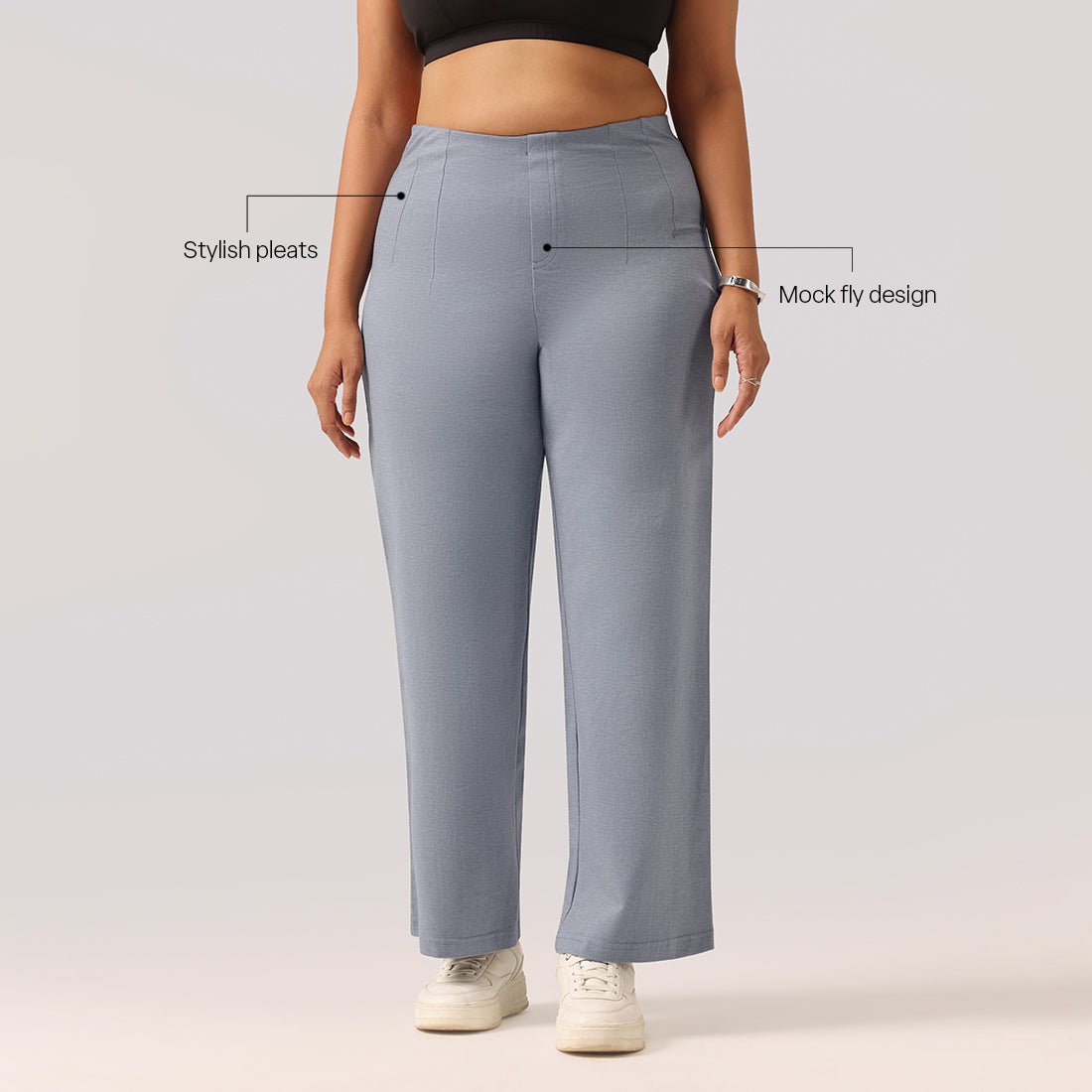 Work-To-Wine Twill Wide Dart Pants - BlissClub