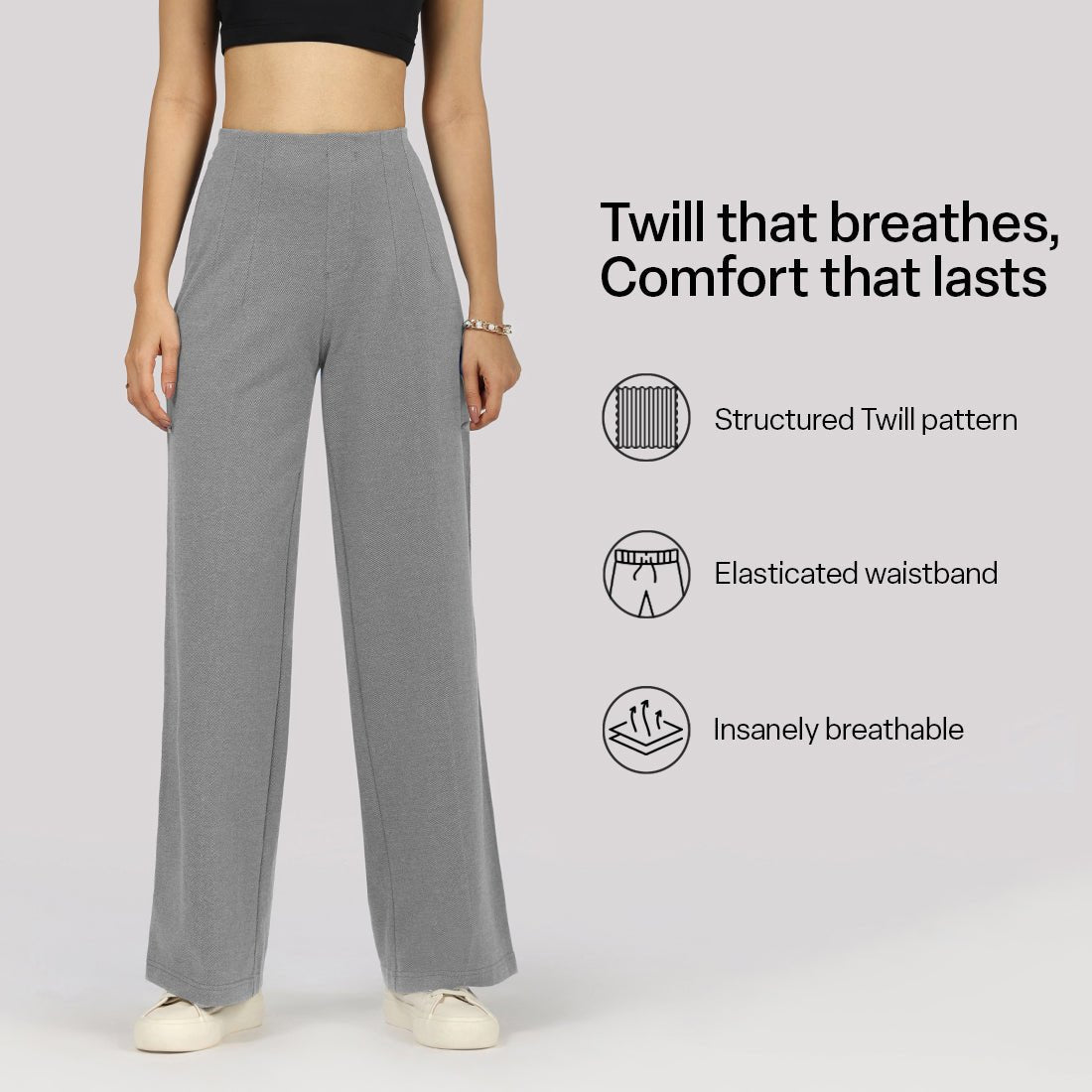 Work-To-Wine Twill Wide Dart Pants - BlissClub