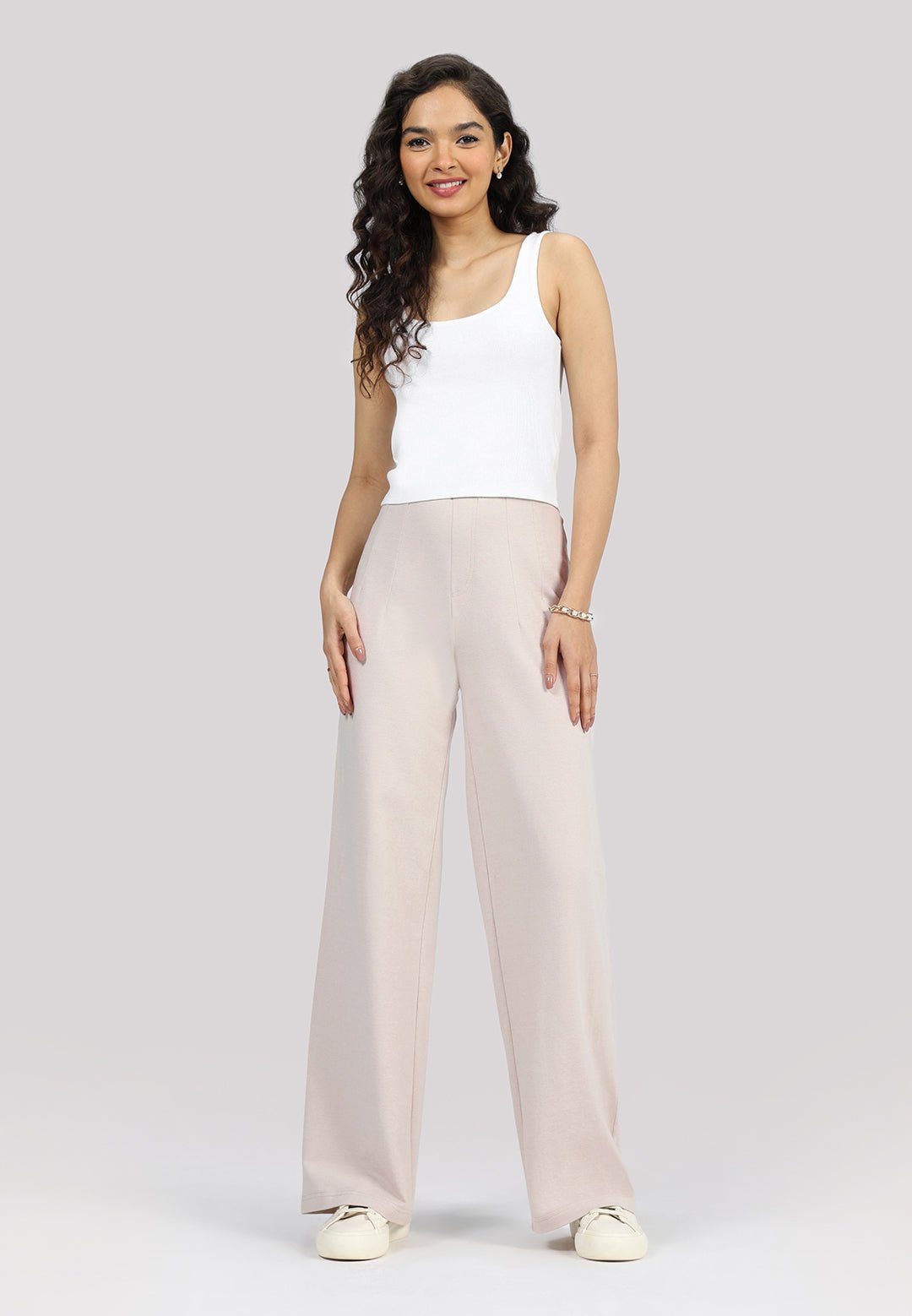 Work-To-Wine Twill Wide Dart Pants - BlissClub