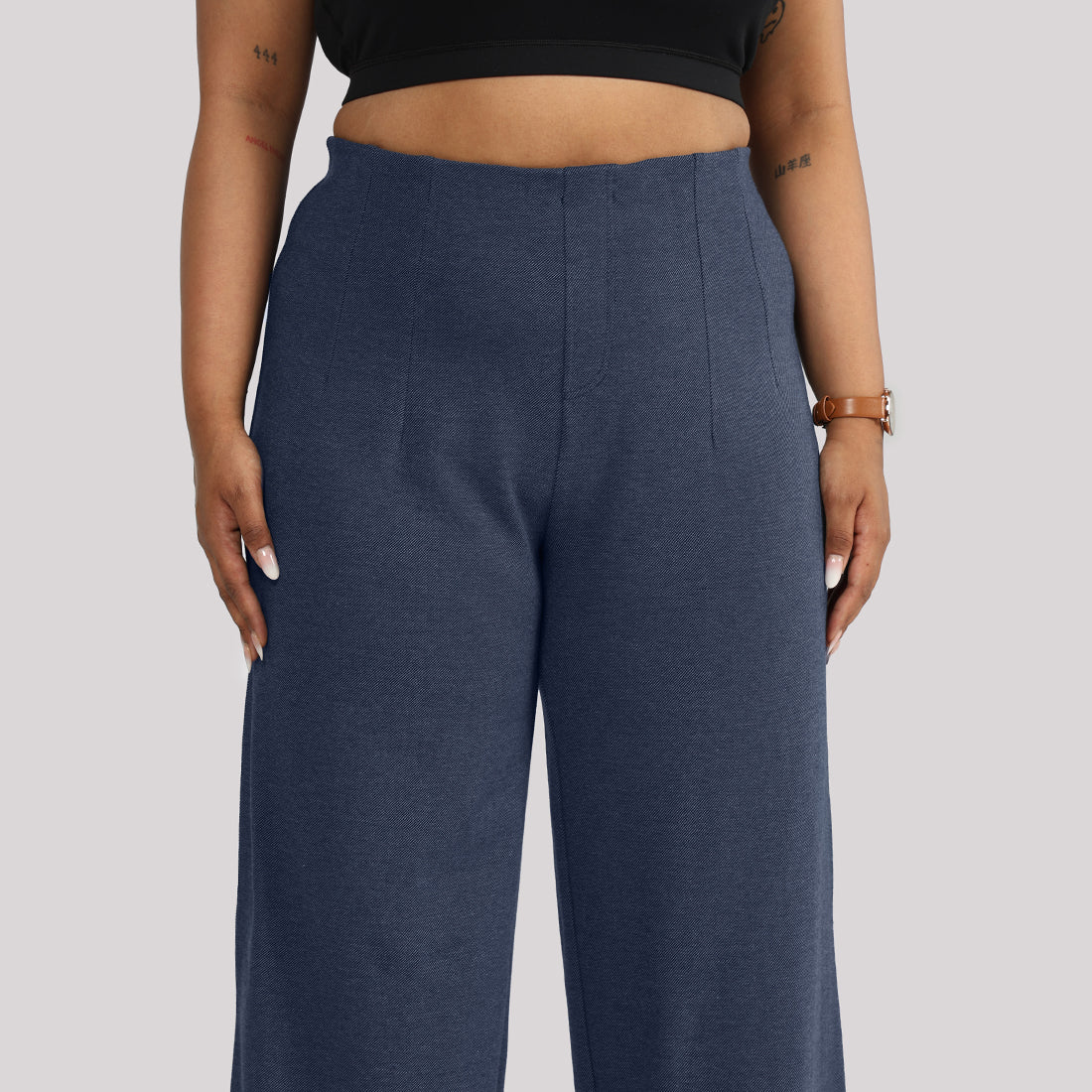 Work-To-Wine Twill Wide Dart Pants - BlissClub
