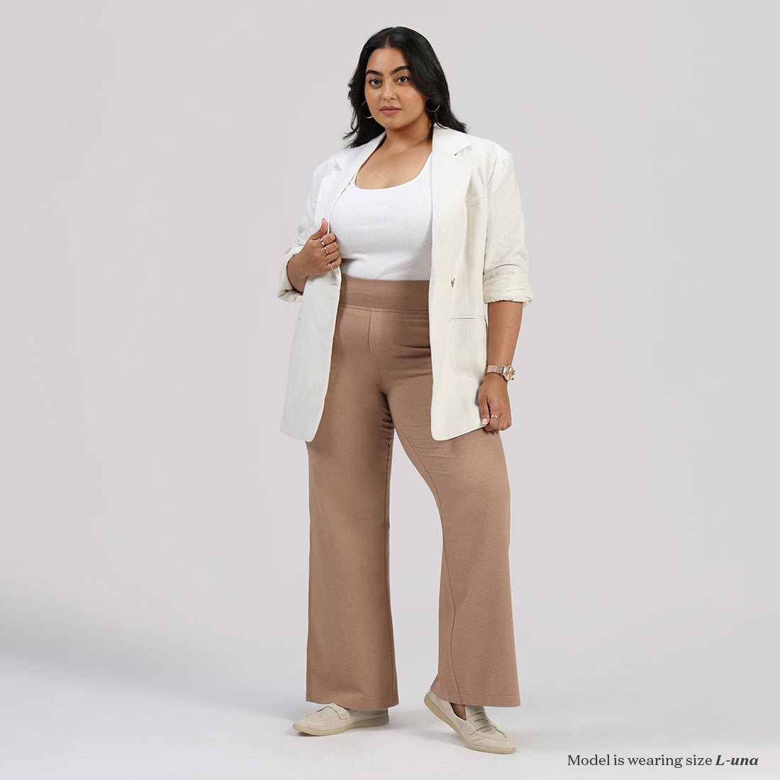 Work-To-Wine Twill Wide Leg Flare Pants - BlissClub