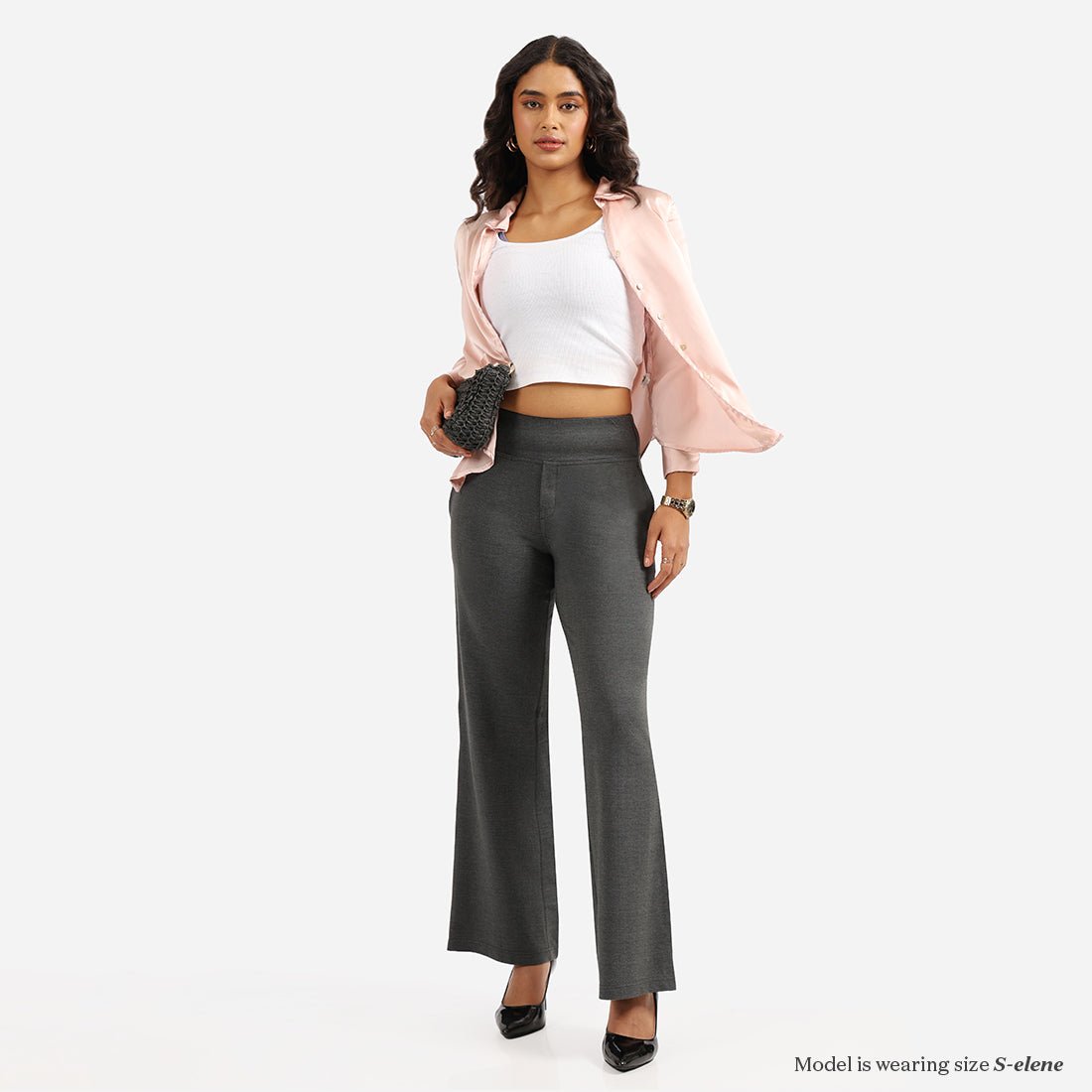 Work-To-Wine Twill Wide Leg Flare Pants - BlissClub