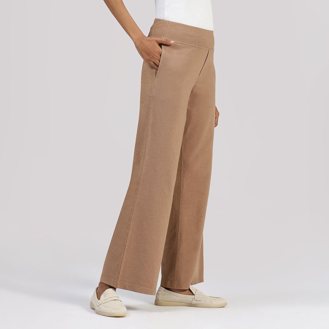 Work-To-Wine Twill Wide Leg Flare Pants - BlissClub