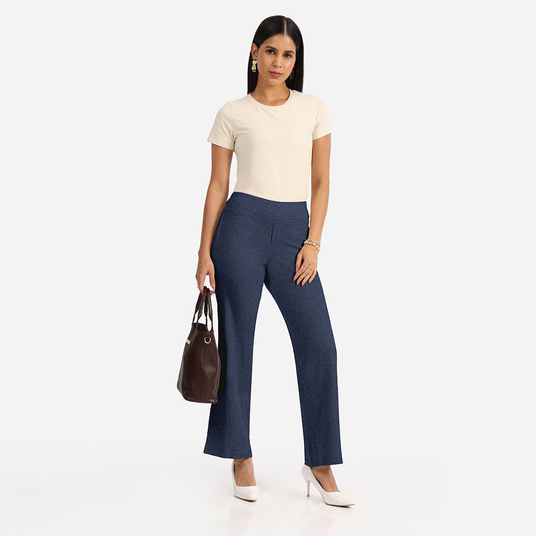 Work-To-Wine Twill Wide Leg Flare Pants - BlissClub