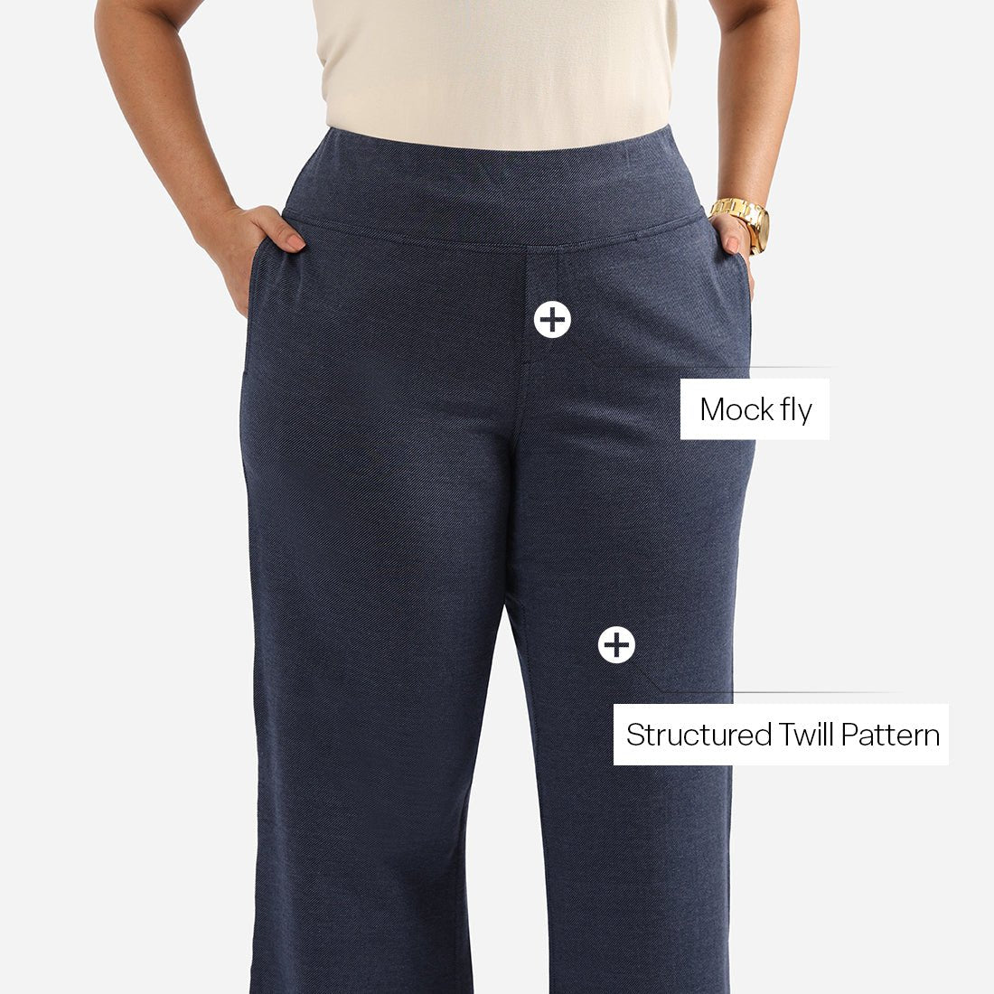 Work-To-Wine Twill Wide Leg Flare Pants - BlissClub