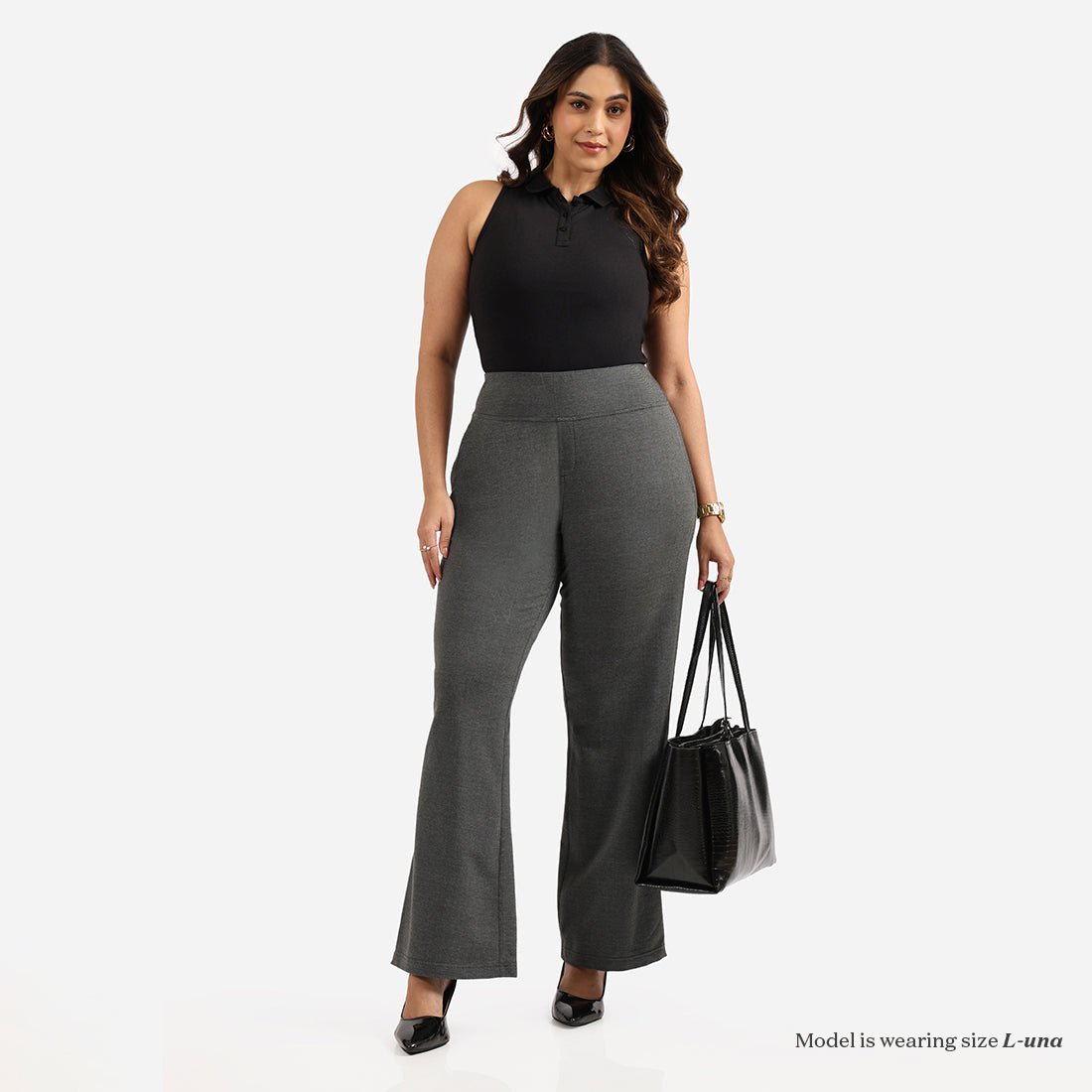 Work-To-Wine Twill Wide Leg Flare Pants - BlissClub