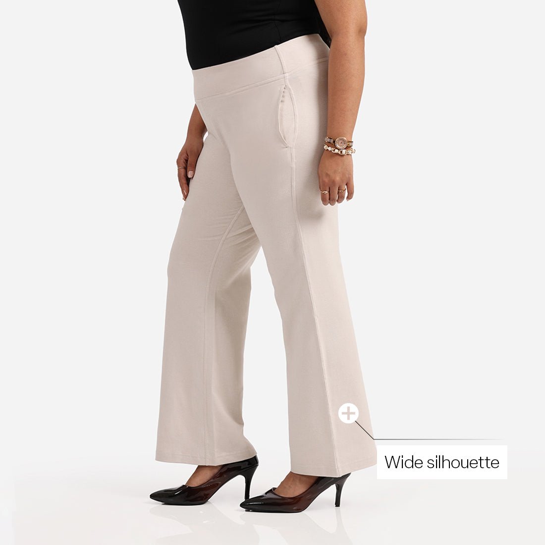 Work-To-Wine Twill Wide Leg Flare Pants - BlissClub