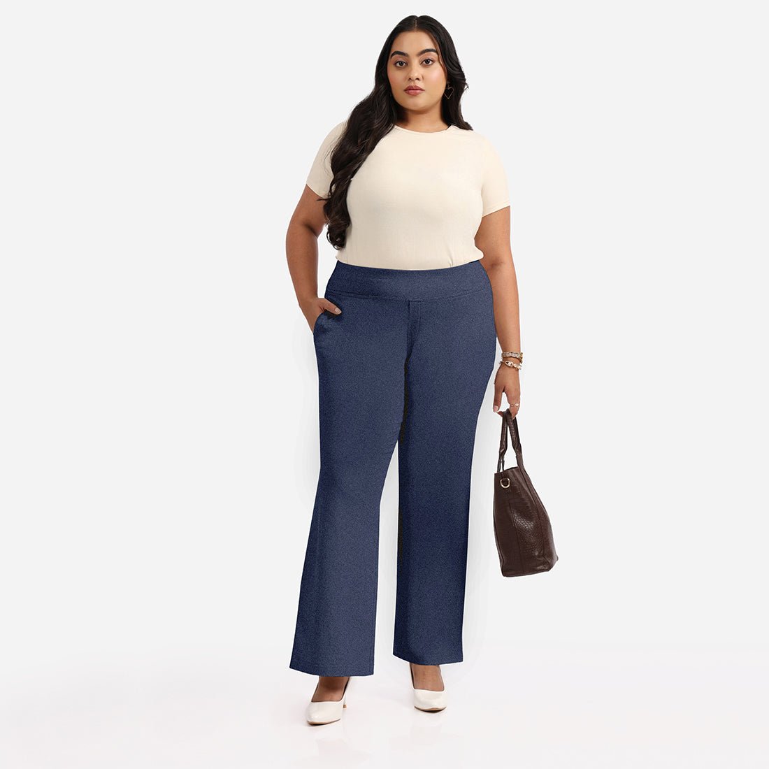 Work-To-Wine Twill Wide Leg Flare Pants - BlissClub