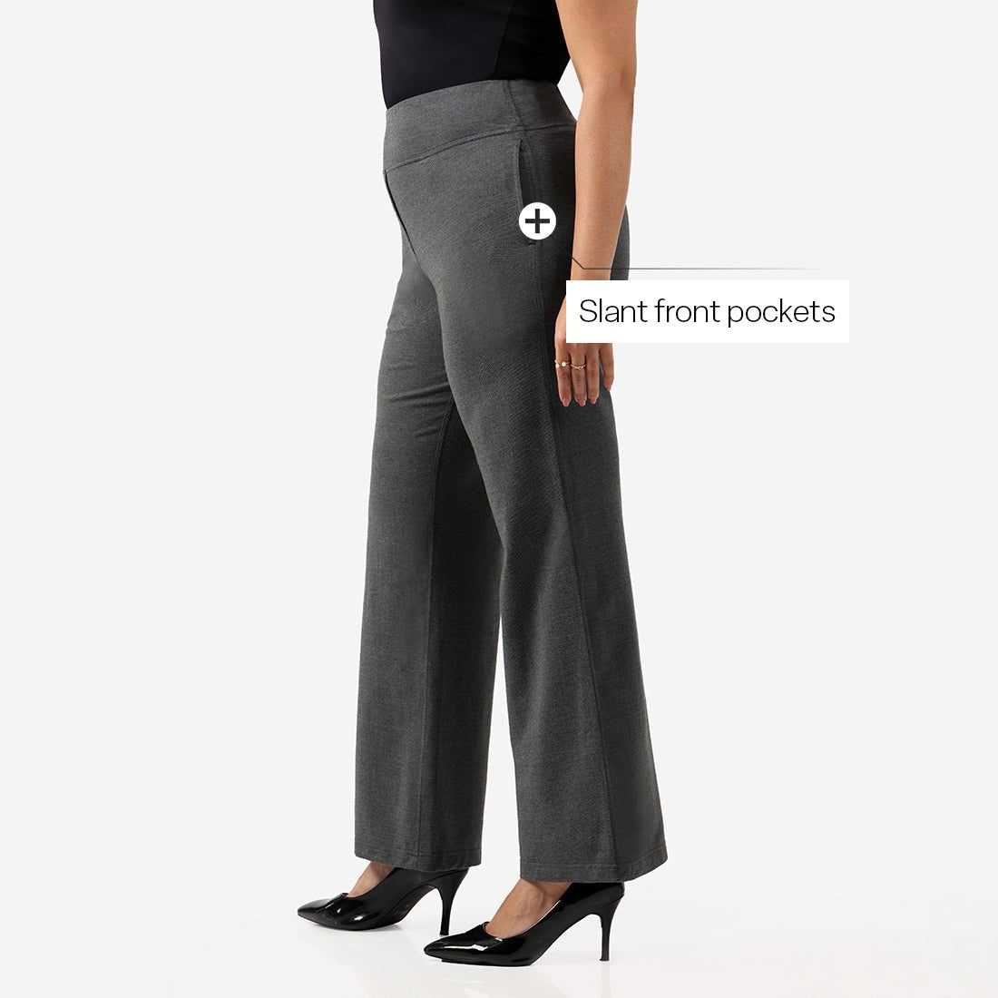 Work-To-Wine Twill Wide Leg Flare Pants - BlissClub