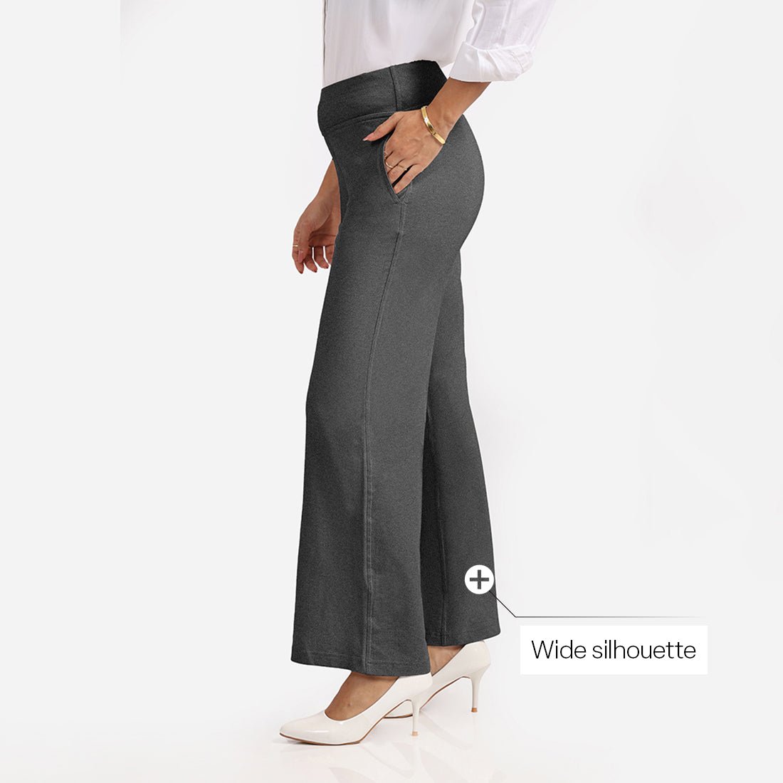 Work-To-Wine Twill Wide Leg Flare Pants - BlissClub
