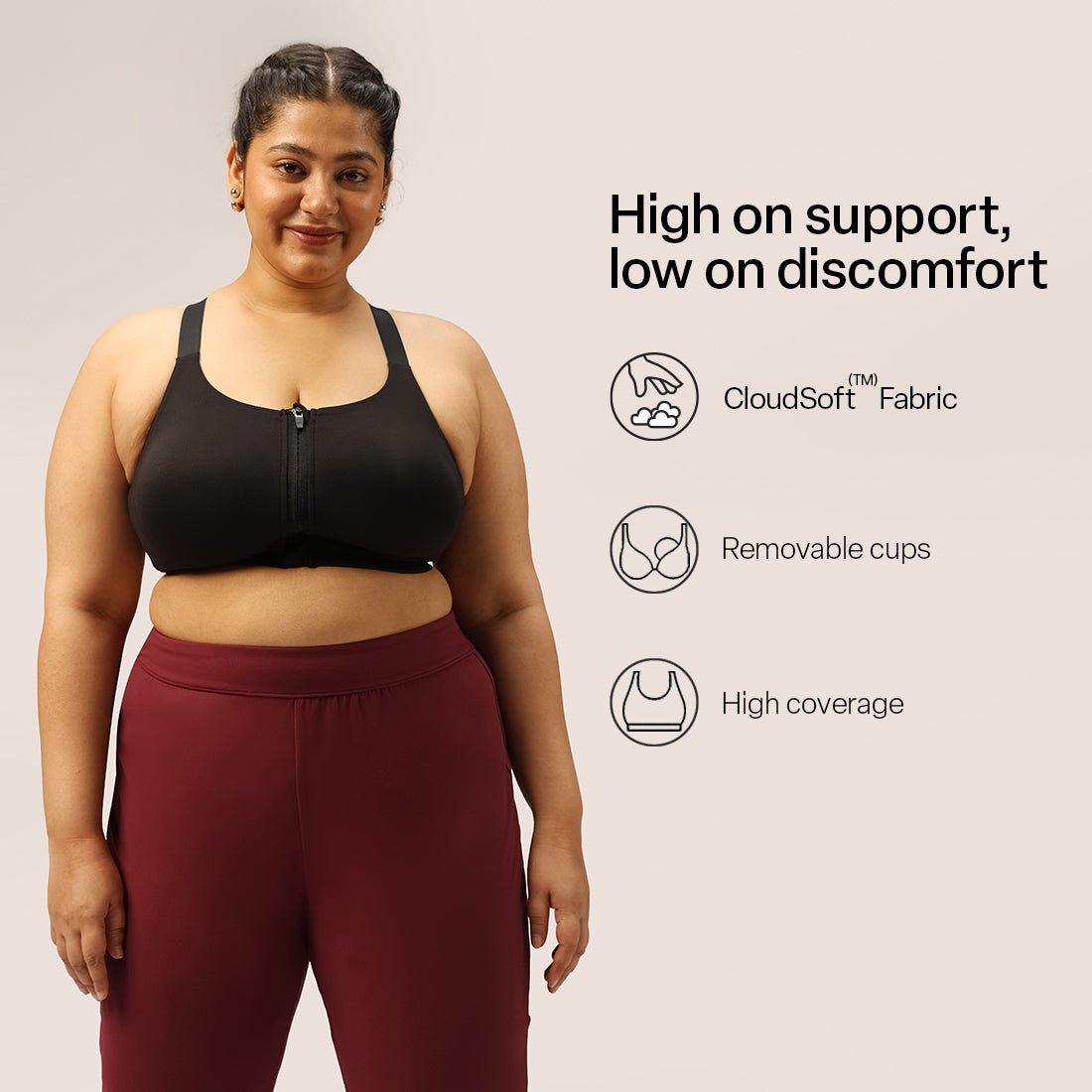Zip-Up Sports Bra - BlissClub