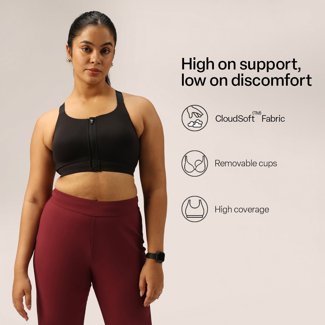 Zip-Up Sports Bra - BlissClub