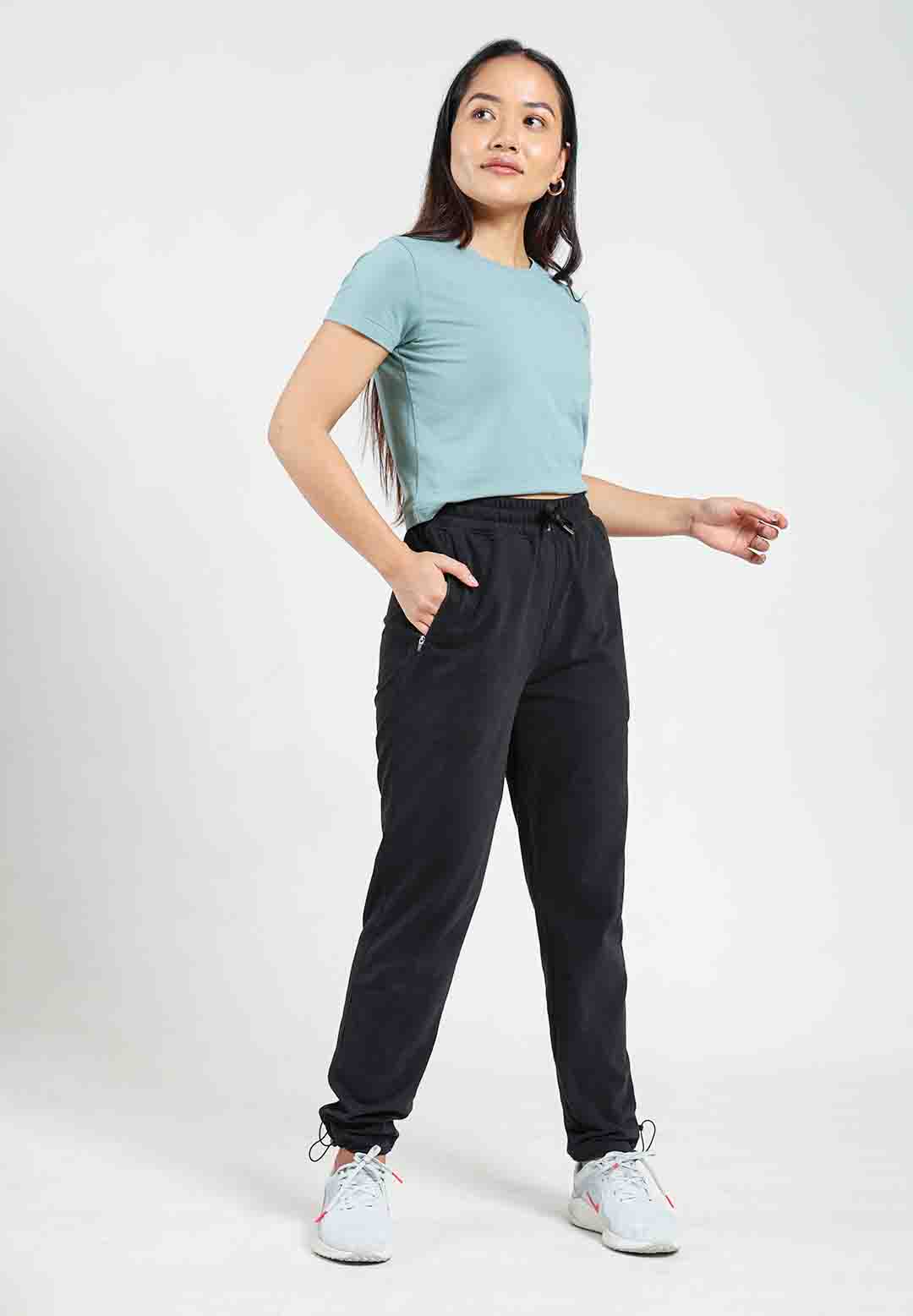 Ladies on sale black joggers