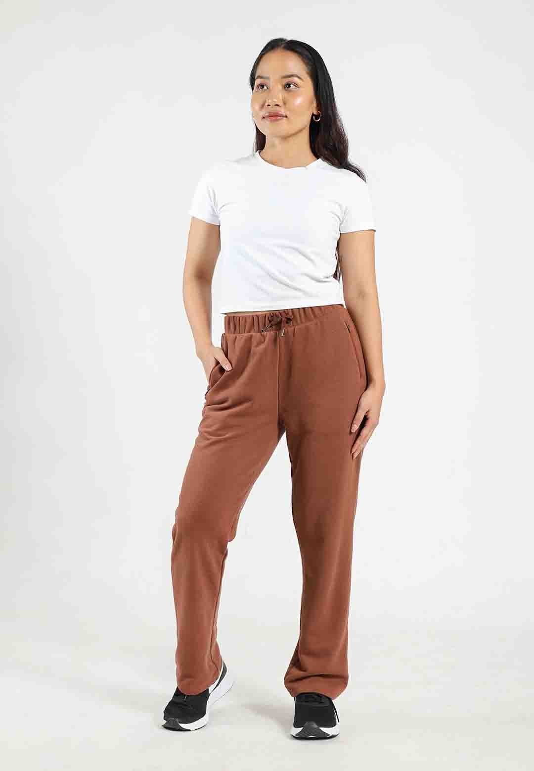 Buy PlusS Brown Cotton Joggers for Women Online @ Tata CLiQ