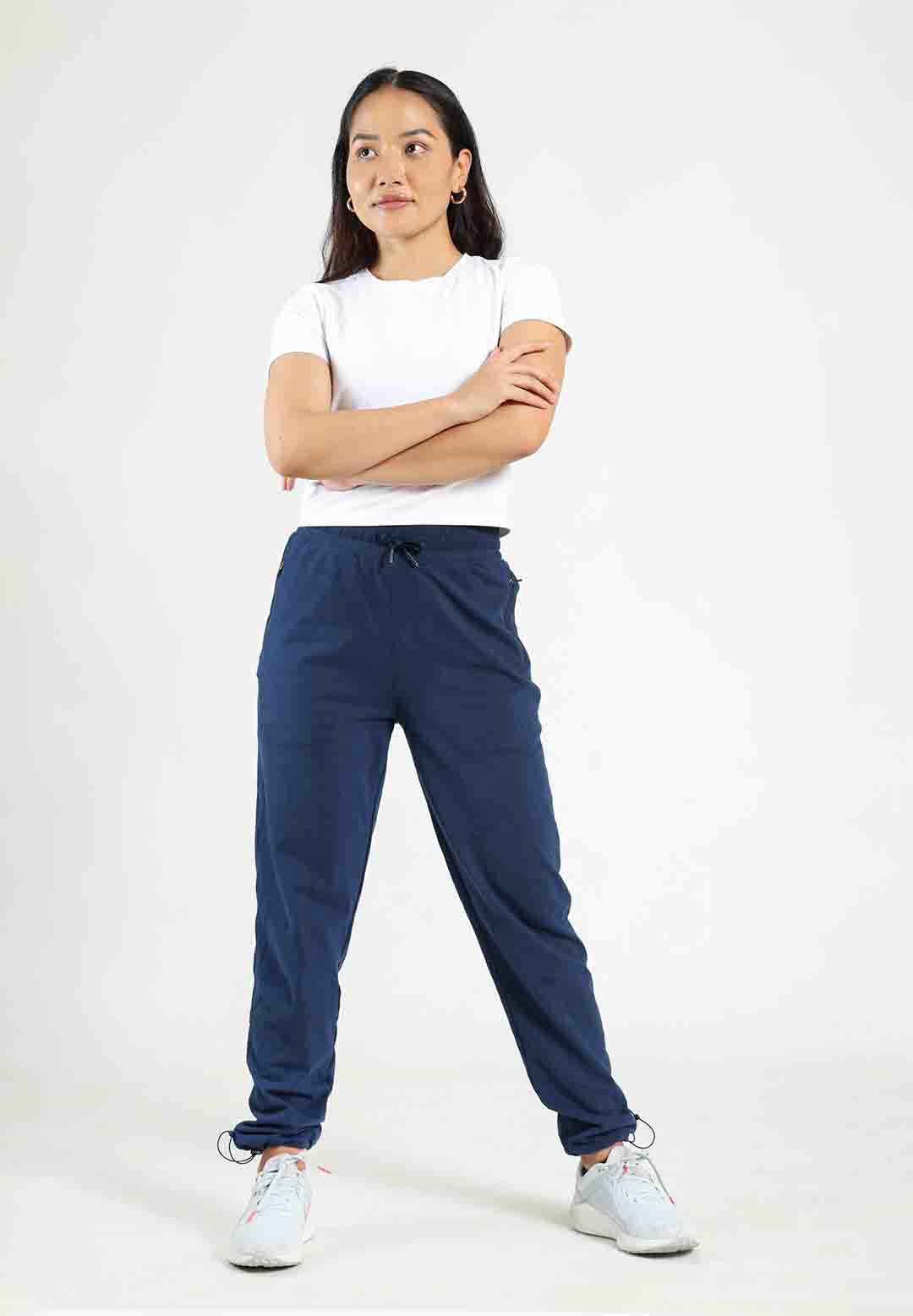 BlissClub Women On-The-Go Track Pants, Relaxed Fit, Adjustable Hidden  Drawstring, 2 Side Pockets, Mid to High Rise