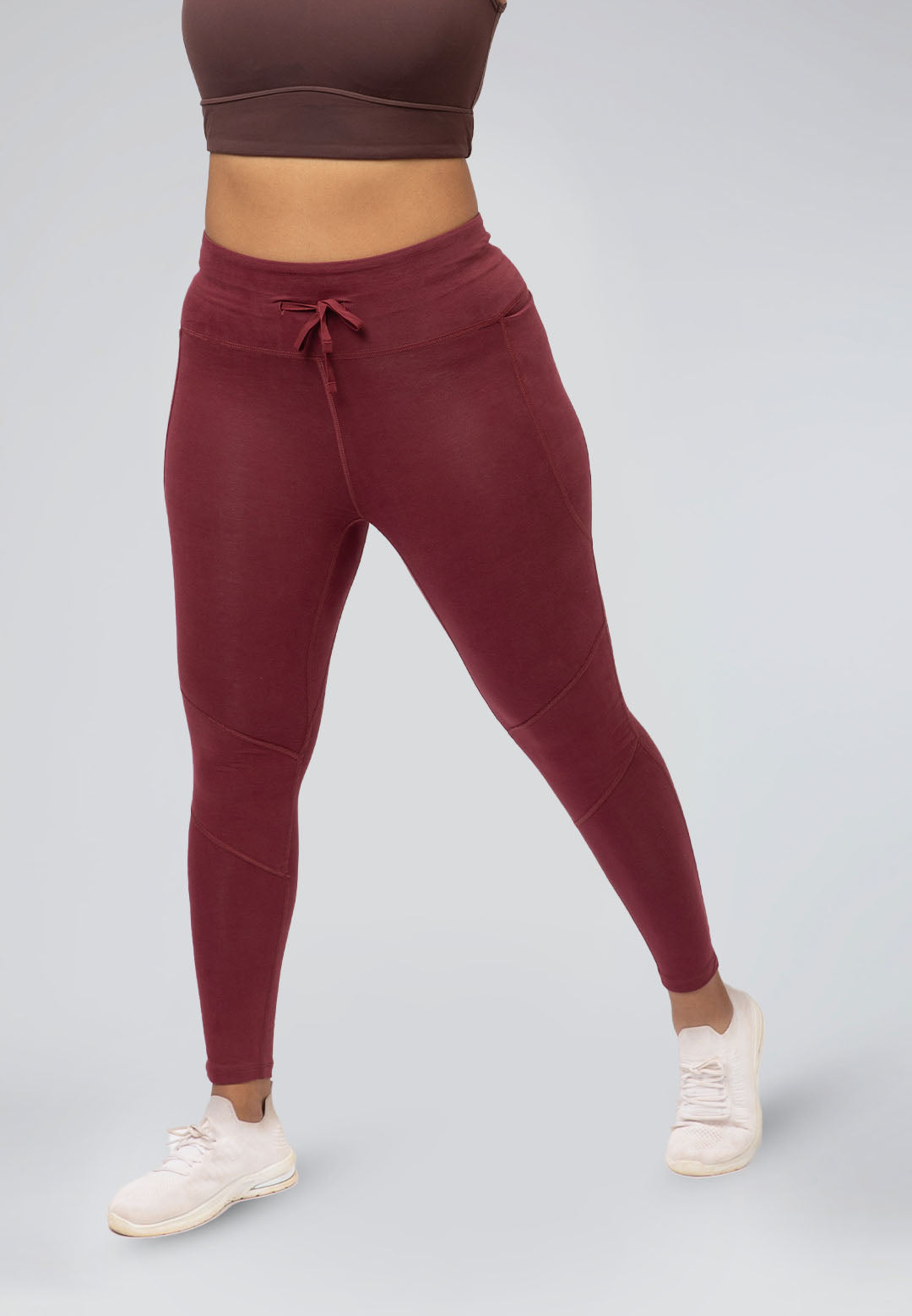 High-Waisted Cotton Leggings with 3 Pockets