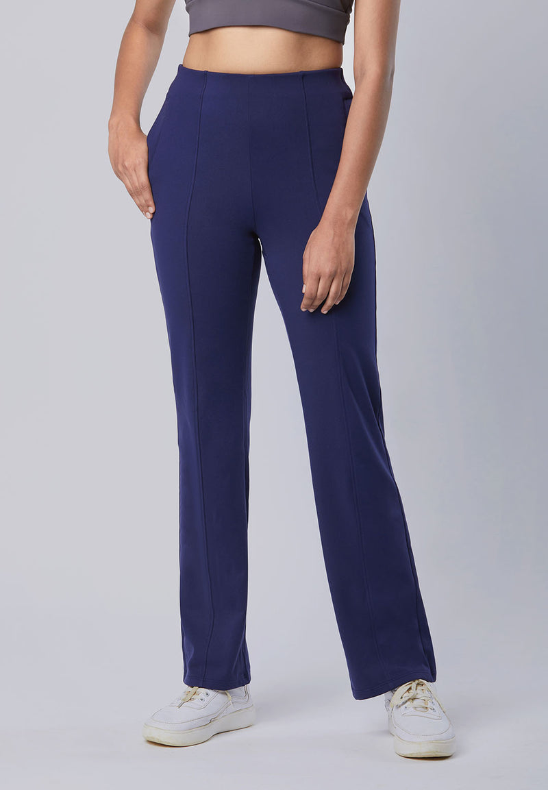 High Waisted Straight Pants with Pockets for Women