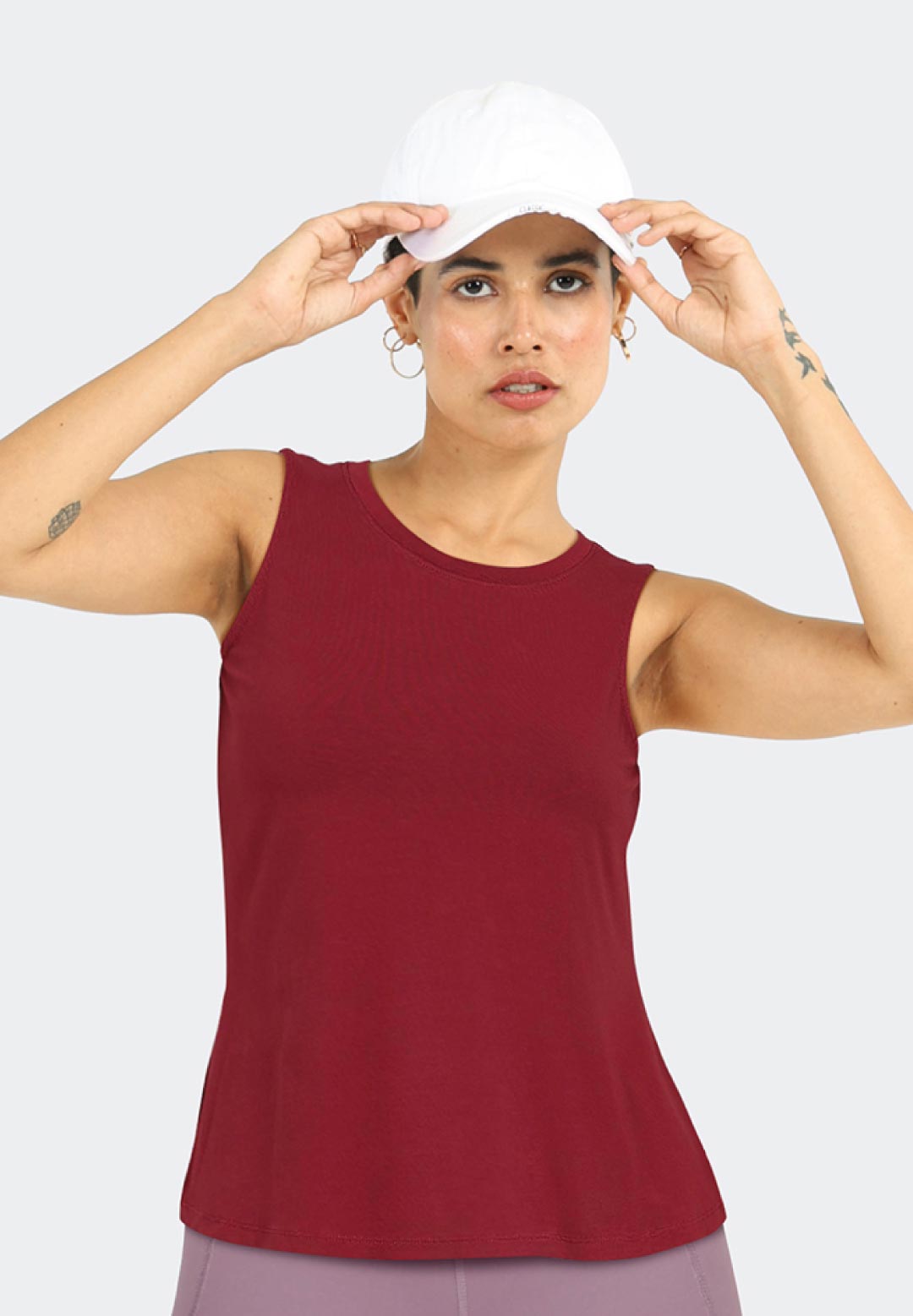 Buy Blissclub Women Rust The Breezy Basic Tank with A-line fit online