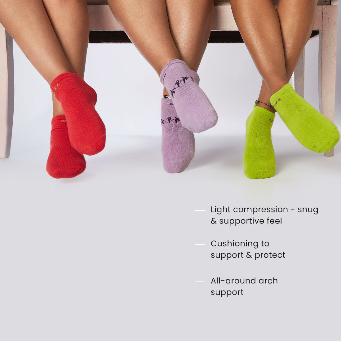 Ankle Length Cushioned Sports Socks for Women