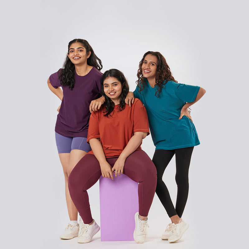 Round Neck Oversized T-Shirts for Women & Girls