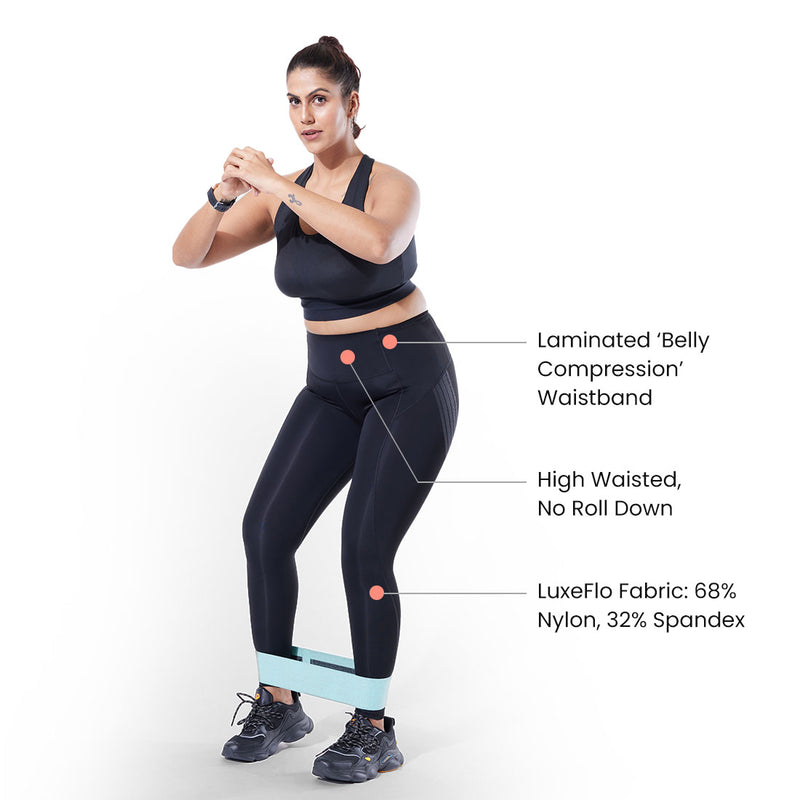 ﻿High Waisted Ankle Length Sports Leggings with Pockets for Women
