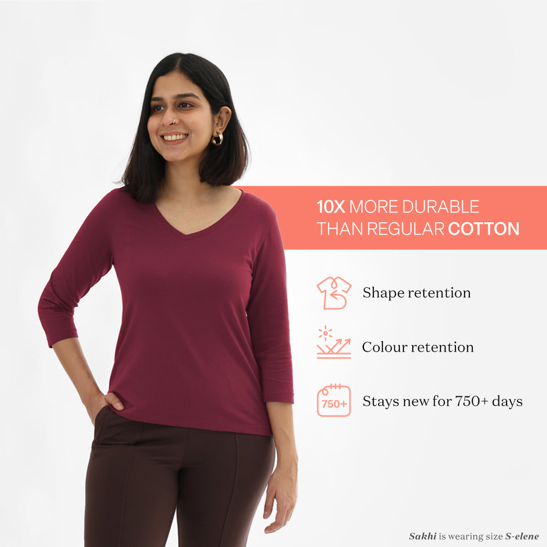 V-Neck Full Sleeve Cotton T-Shirt – BlissClub