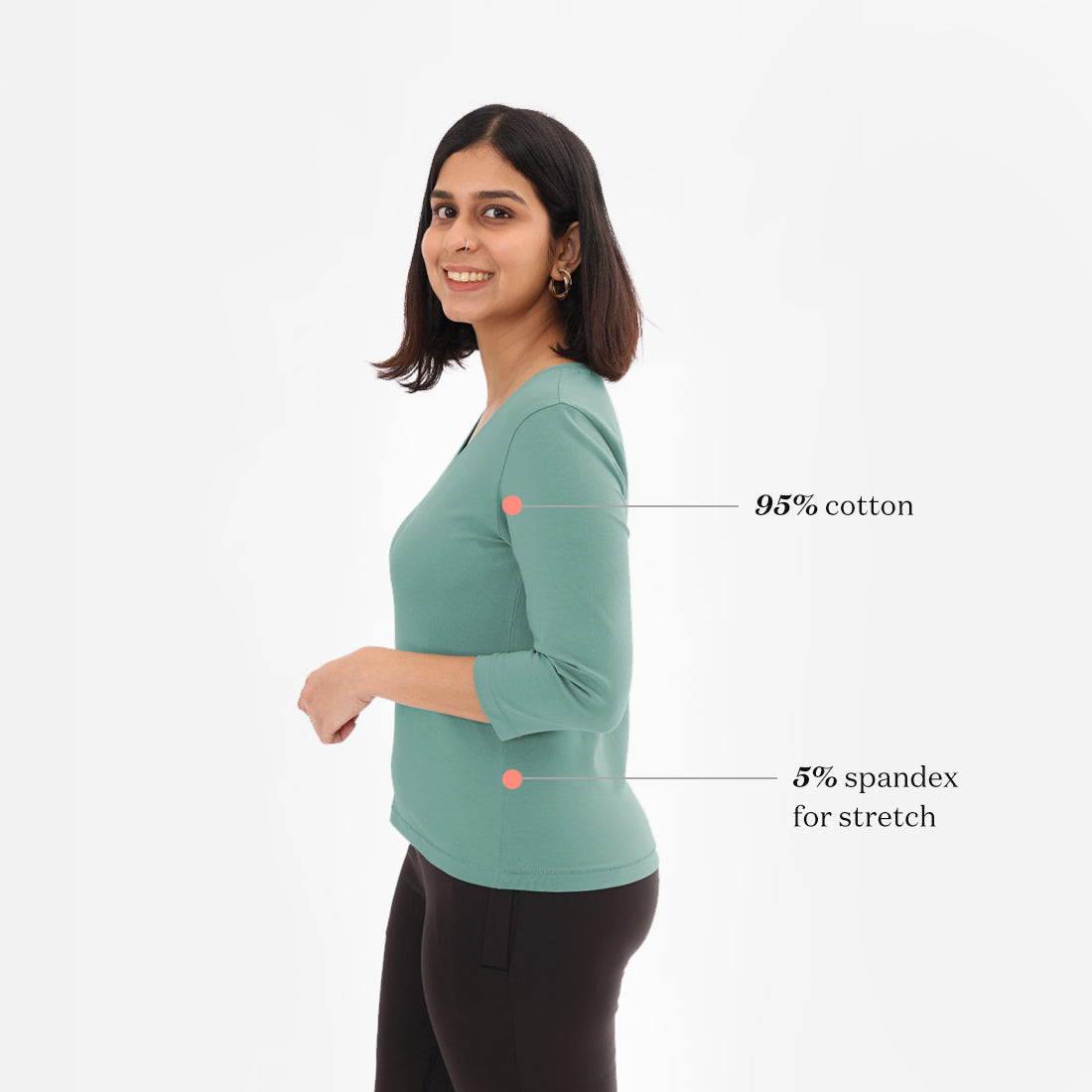 V-Neck Full Sleeve Cotton T-Shirt – BlissClub