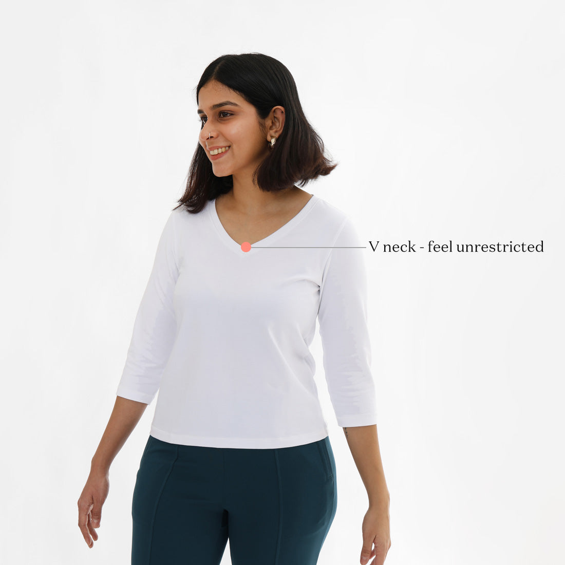 V-Neck Full Sleeve Cotton T-Shirt – BlissClub