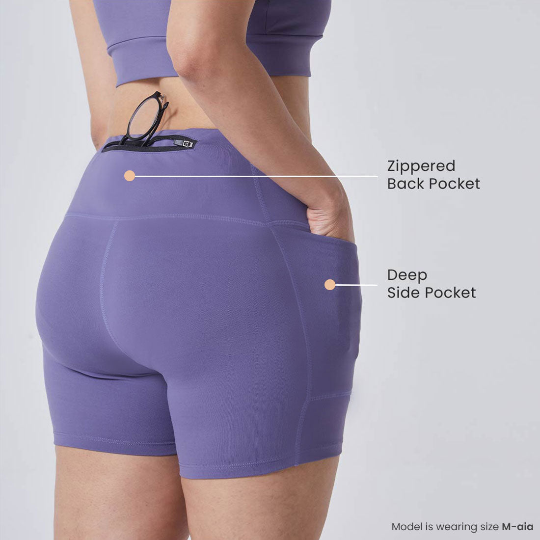 High Waisted Gym Shorts with Pockets for Women