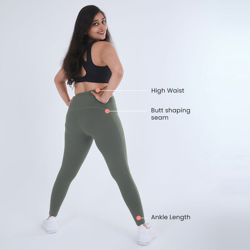 High Waisted Ankle Length Yoga Leggings with Pockets for Women