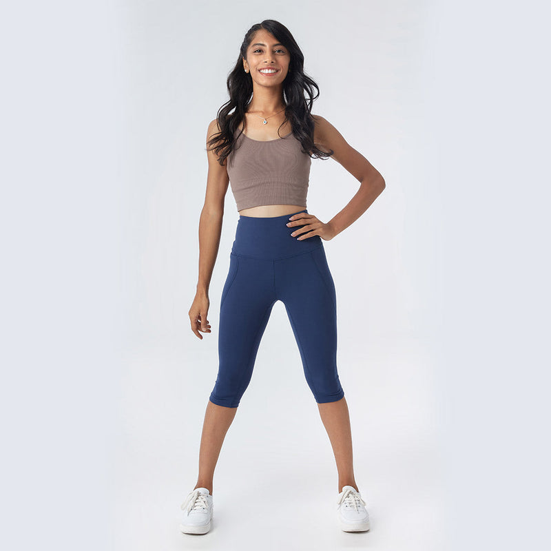 High Waisted Capris with Pockets for Women & Girls